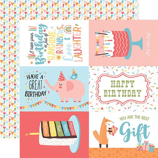 Birthday Girl Collection 6 x 4 Journaling Cards 12 x 12 Double-Sided Scrapbook Paper by Echo Park Paper - Scrapbook Supply Companies