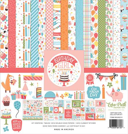 Birthday Girl Collection 13-Piece Collection Kit by Echo Park Paper-12 Papers, 1 Sticker - Scrapbook Supply Companies