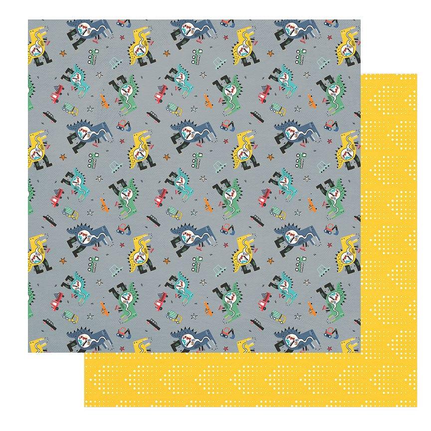 Little Boys Have Big Adventures Collection Chomp Chomp 12 x 12 Double-Sided Scrapbook Paper by Photo Play Paper - Scrapbook Supply Companies