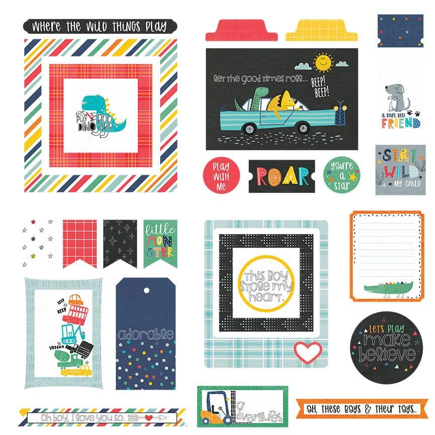 Little Boys Have Big Adventures Collection 5 x 5 Die Cut Scrapbook Embellishments by Photo Play Paper - Scrapbook Supply Companies
