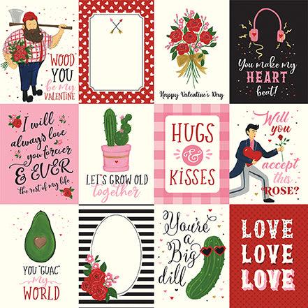 Be My Valentine Collection 3 x 4 Journaling Cards 12 x 12 Double-Sided Scrapbook Paper by Echo Park Paper - Scrapbook Supply Companies