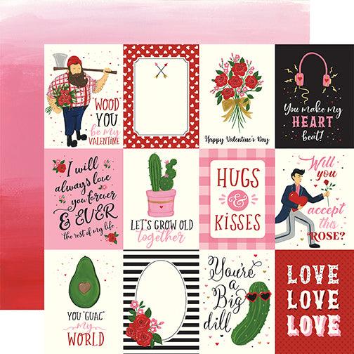 Be My Valentine Collection 3 x 4 Journaling Cards 12 x 12 Double-Sided Scrapbook Paper by Echo Park Paper - Scrapbook Supply Companies