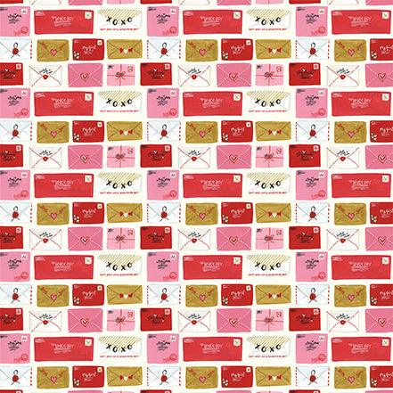 Be My Valentine Collection Love Letters 12 x 12 Double-Sided Scrapbook Paper by Echo Park Paper - Scrapbook Supply Companies