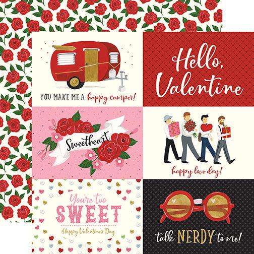 Be My Valentine Collection 6 x 4 Journaling Cards 12 x 12 Double-Sided Scrapbook Paper by Echo Park Paper - Scrapbook Supply Companies