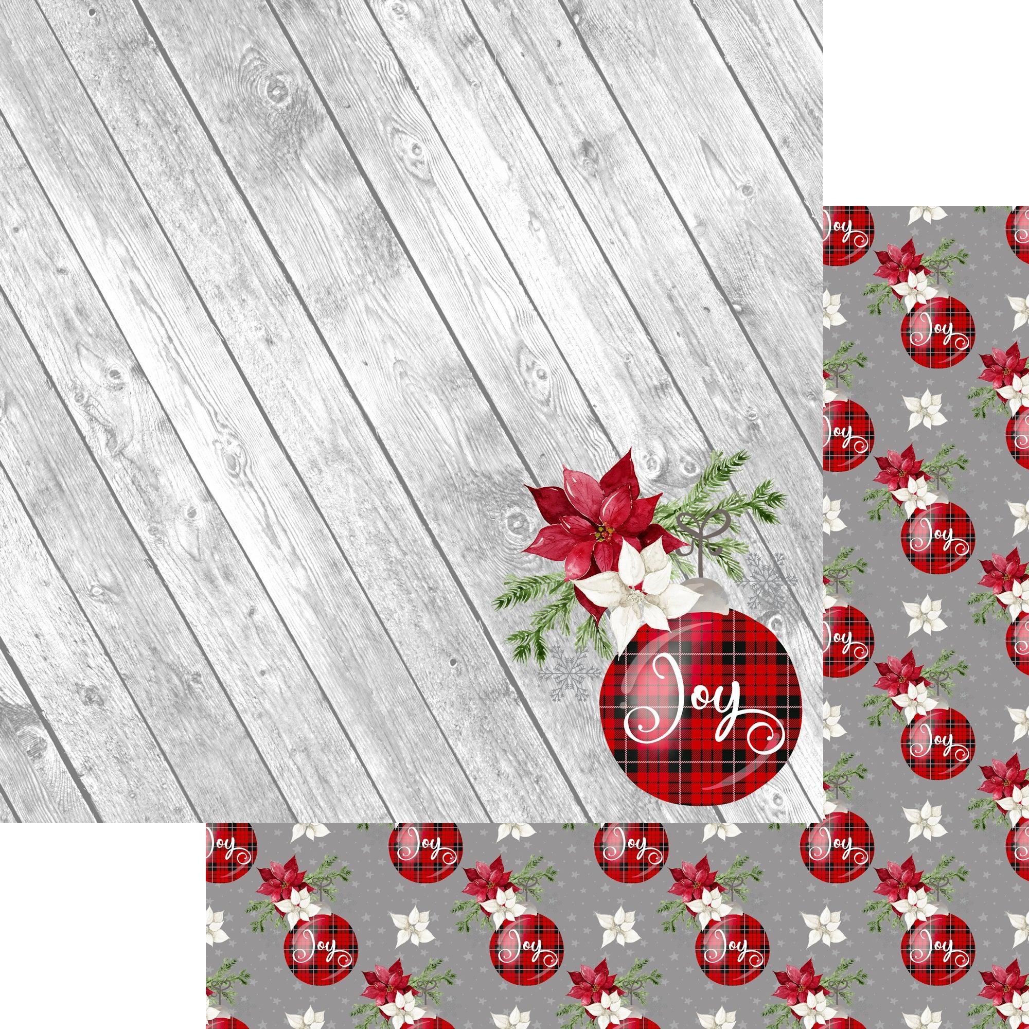 Buffalo Plaid Christmas Mini Collection Joy 12 x 12 Double-Sided Scrapbook Paper by SSC Designs - Scrapbook Supply Companies