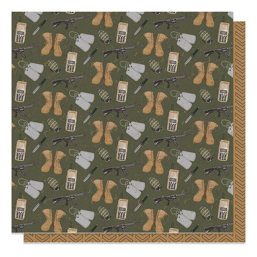The Brave Collection Boots 12 x 12 Double-Sided Scrapbook Paper by Photo Play Paper
