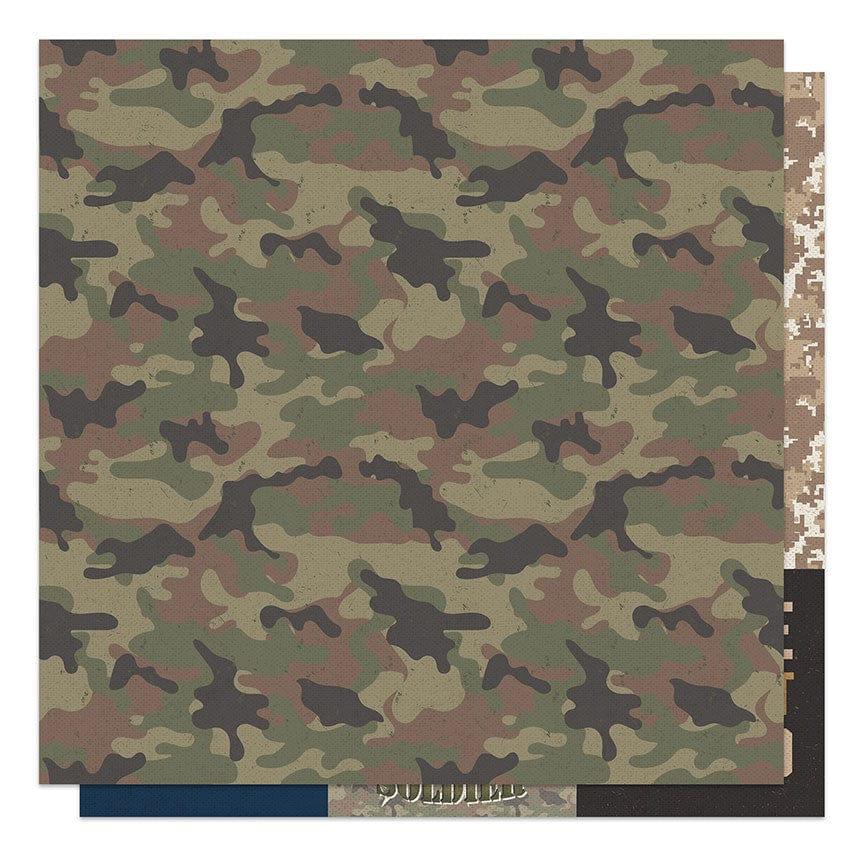 The Brave Collection Camo 12 x 12 Double-Sided Scrapbook Paper by Photo Play Paper