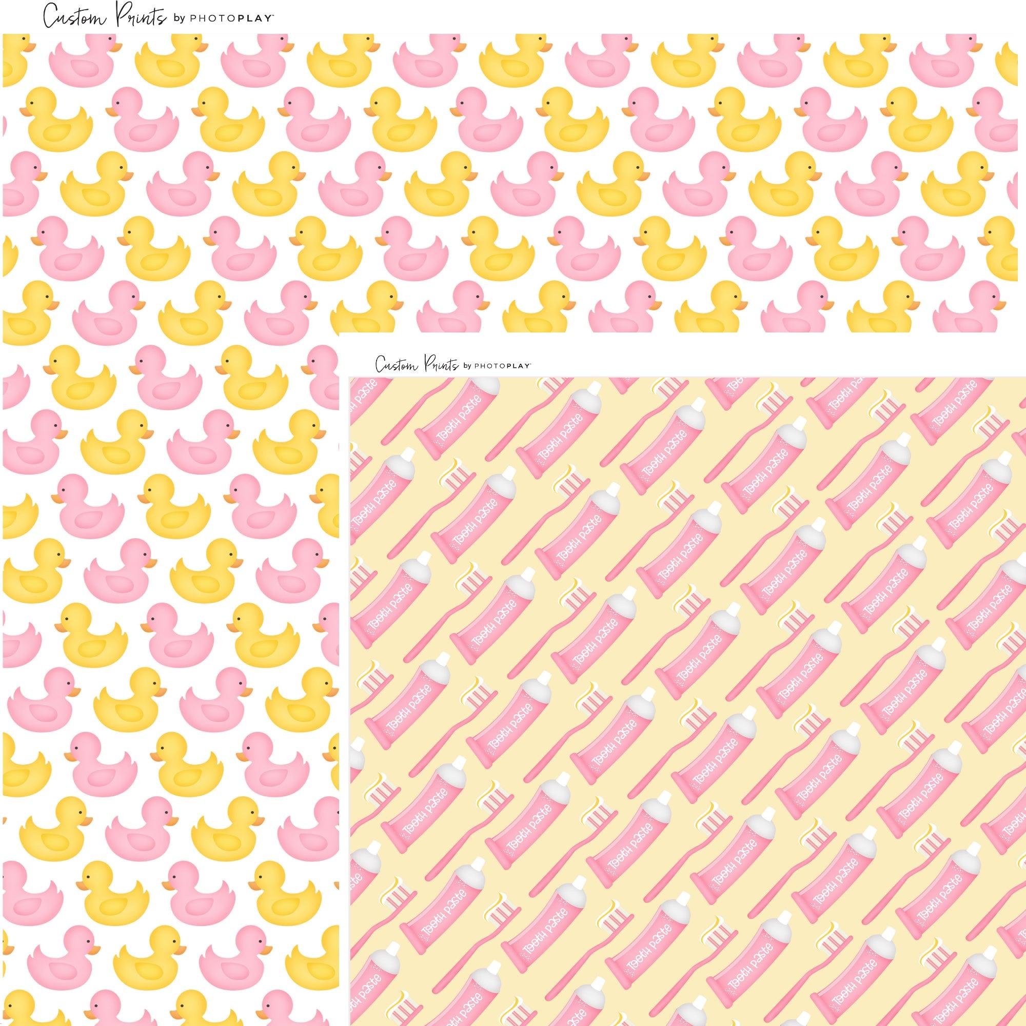 Bathtub Time Girl Collection Rubber Duckies 12 x 12 Double-Sided Scrapbook Paper by SSC Designs - Scrapbook Supply Companies