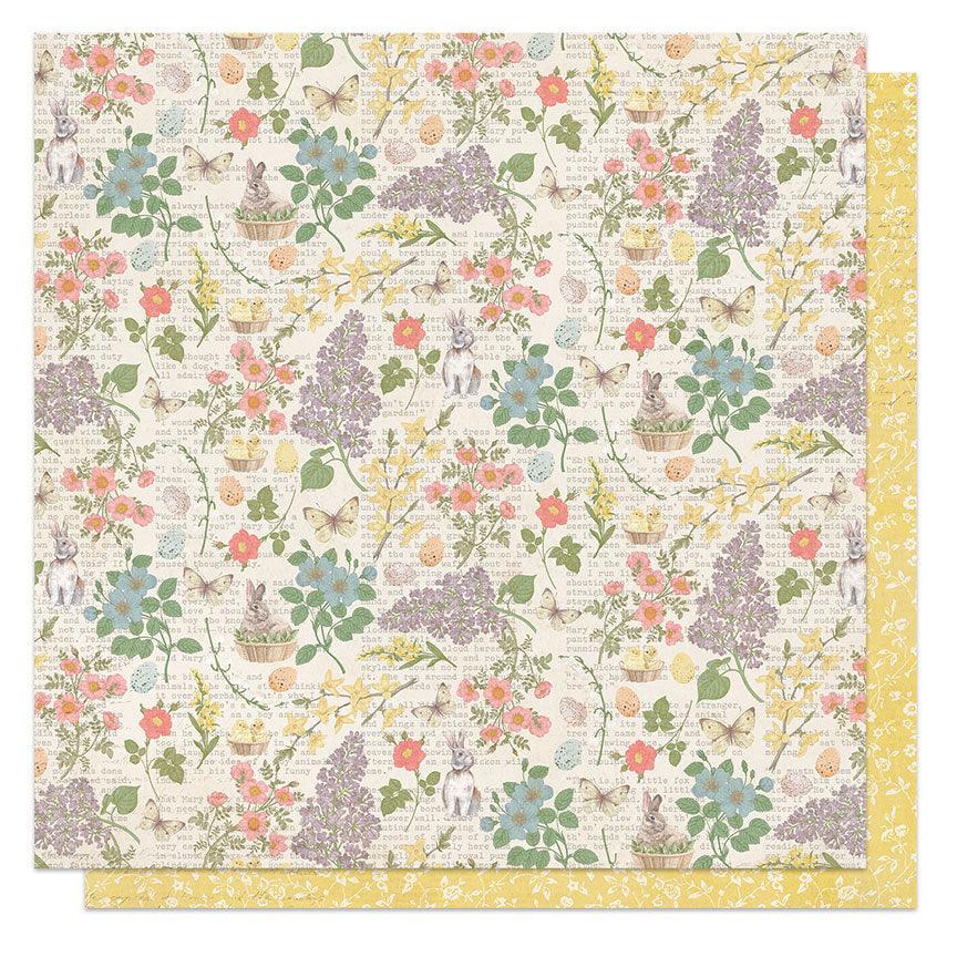 Bunnies and Blooms Collection Blooms 12 x 12 Double-Sided Scrapbook Paper by Photo Play Paper