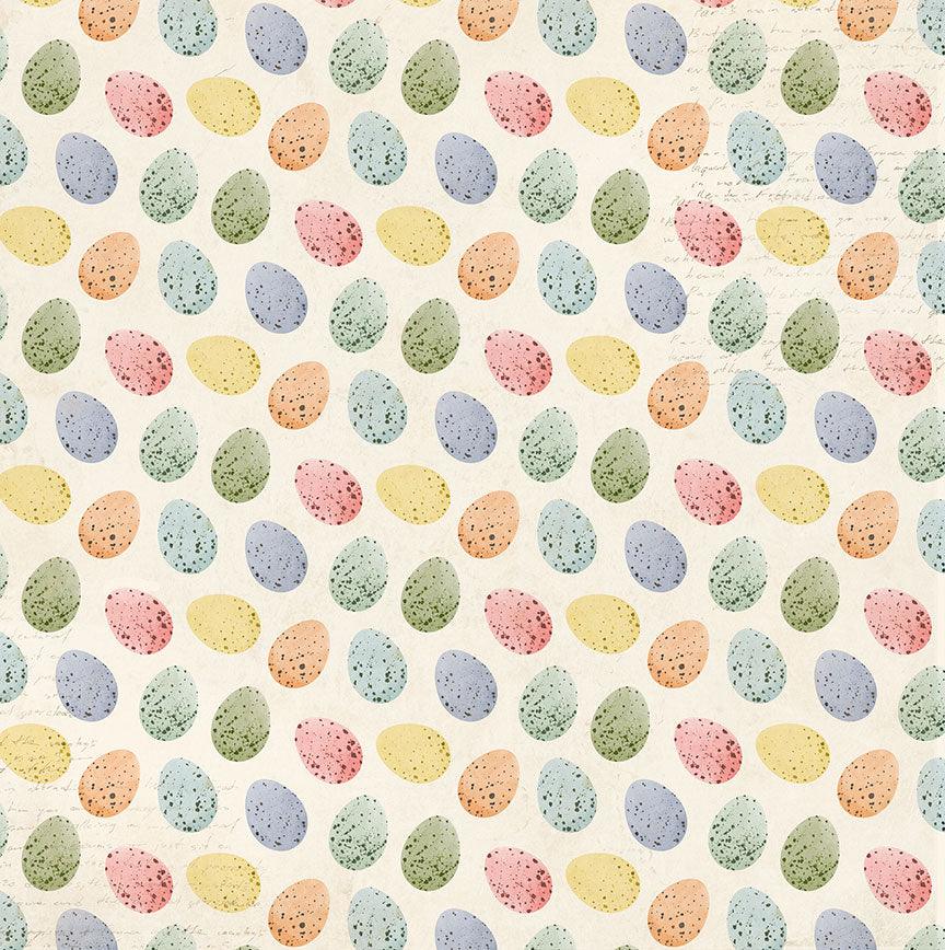Bunnies and Blooms Collection Easter Egg 12 x 12 Double-Sided Scrapbook Paper by Photo Play Paper - Scrapbook Supply Companies
