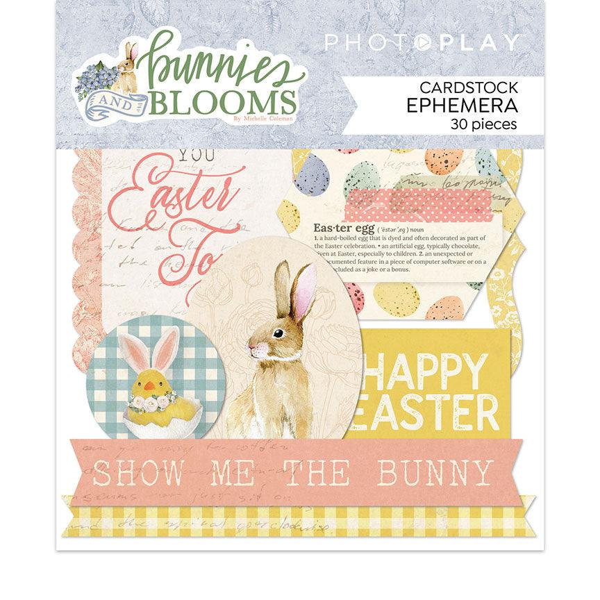 Bunnies and Blooms Collection 5 x 5 Die Cut Scrapbook Embellishments by Photo Play Paper