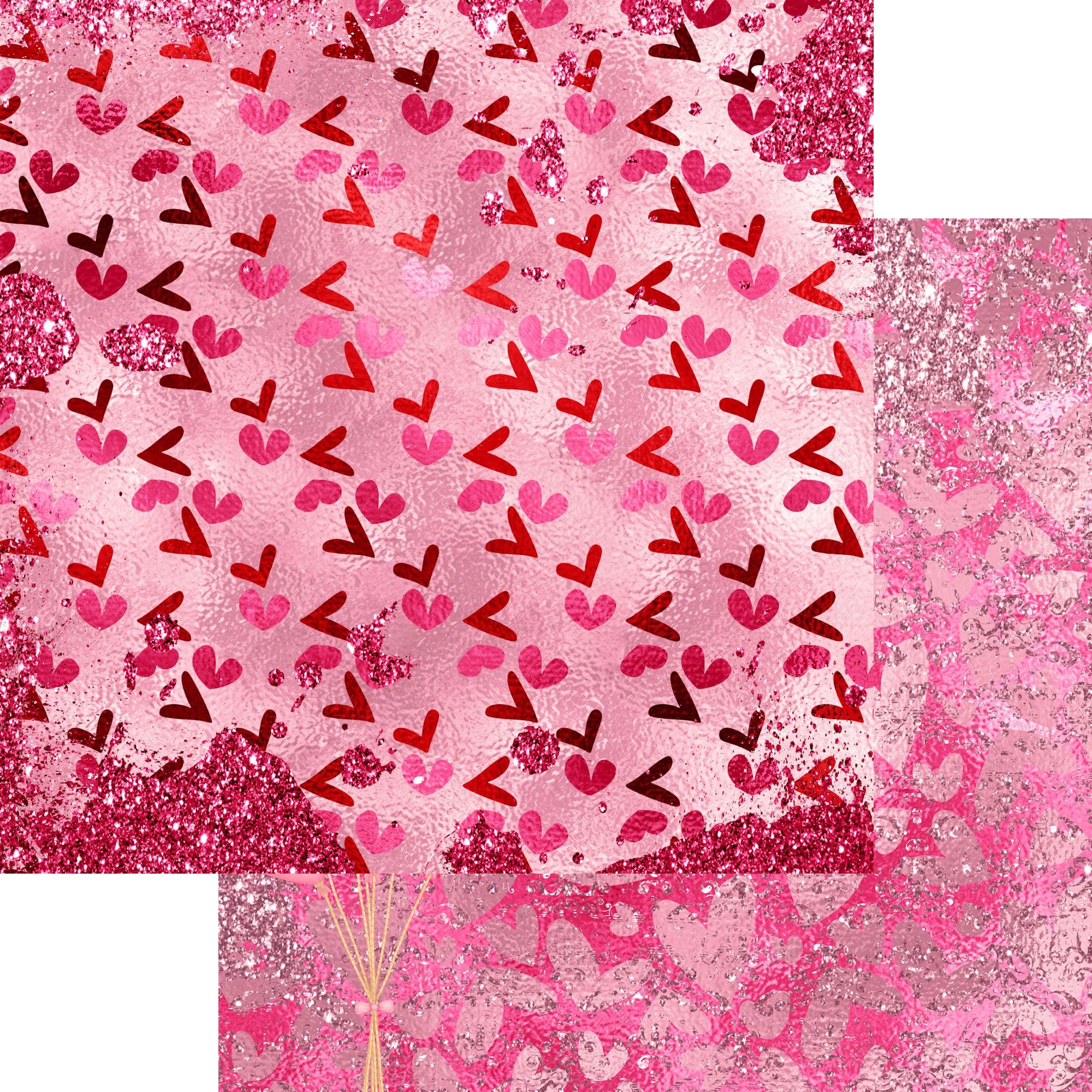Be Mine Valentine Collection Love Balloons 12 x 12 Double-Sided Scrapbook Paper by SSC Designs