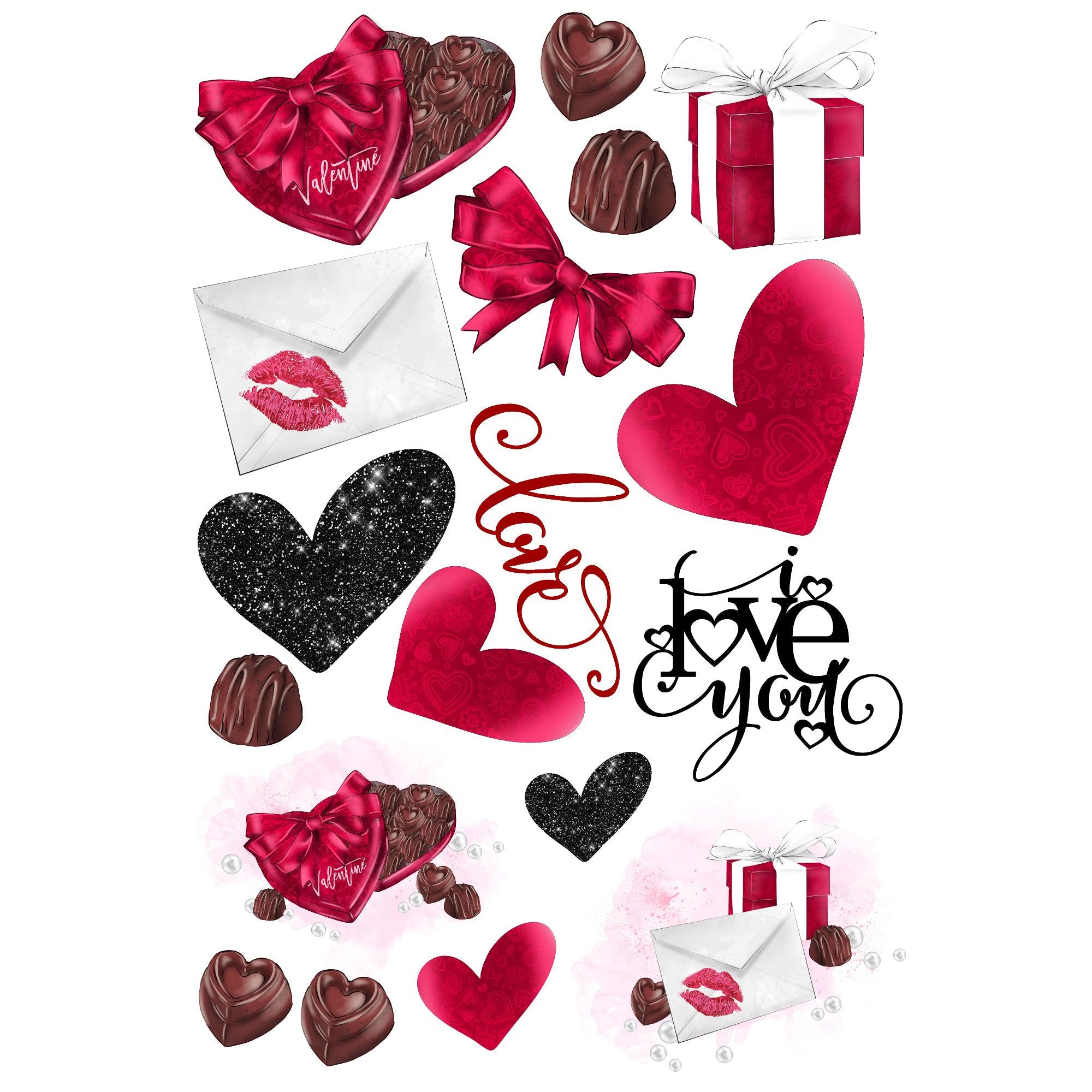 Be Mine Valentine Collection Laser Cut Ephemera Embellishments by SSC Designs - Scrapbook Supply Companies
