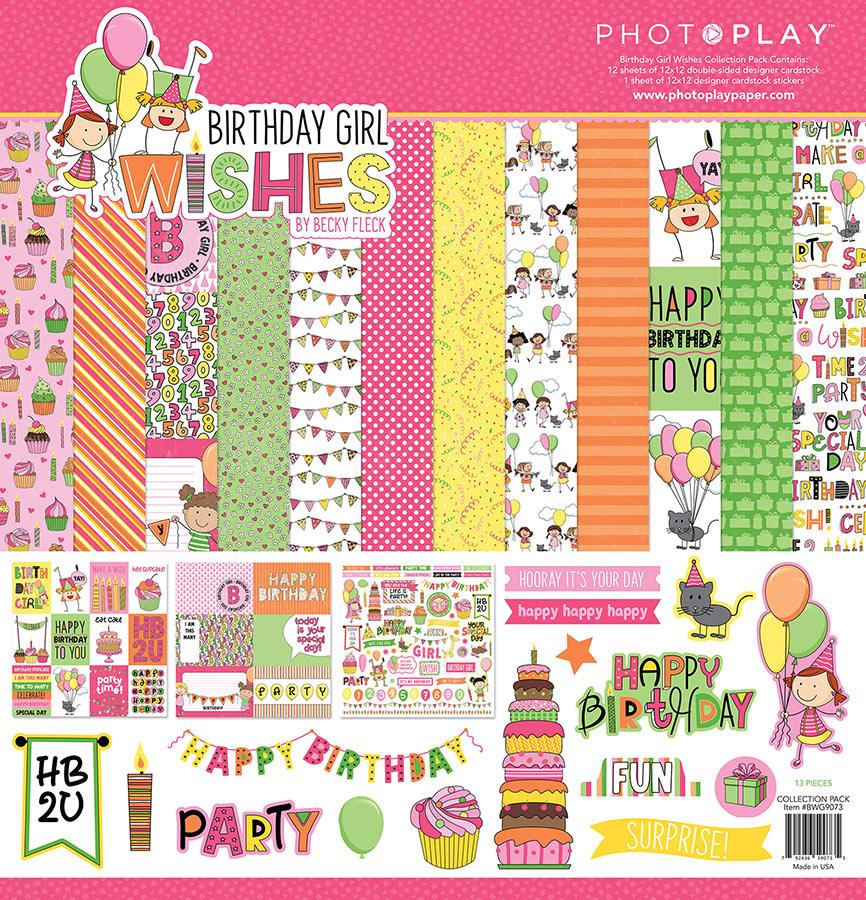 Birthday Girl Wishes Collection 12 x 12 Scrapbook Collection Pack by Photo Play Paper - Scrapbook Supply Companies