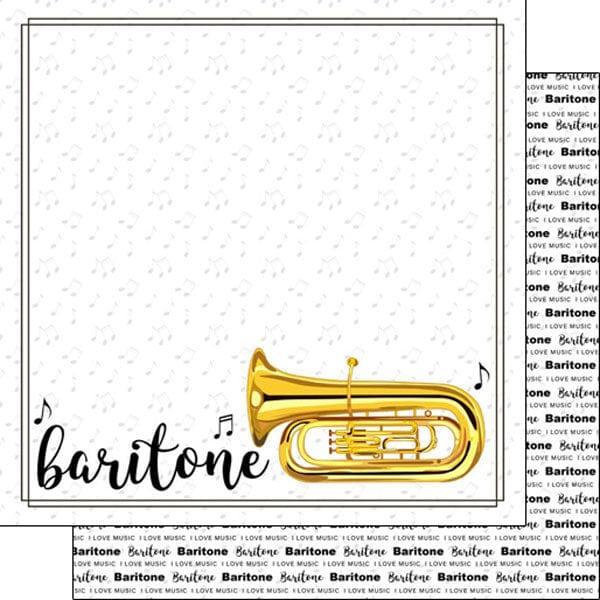 Musical Note Collection Baritone 12 x 12 Double-Sided Scrapbook Paper By Scrapbook Customs - Scrapbook Supply Companies