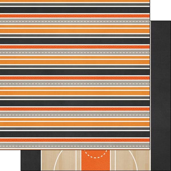 Sports Addict Collection Basketball Addict 3 12 x 12 Double-Sided Scrapbook Paper by Scrapbook Customs - Scrapbook Supply Companies