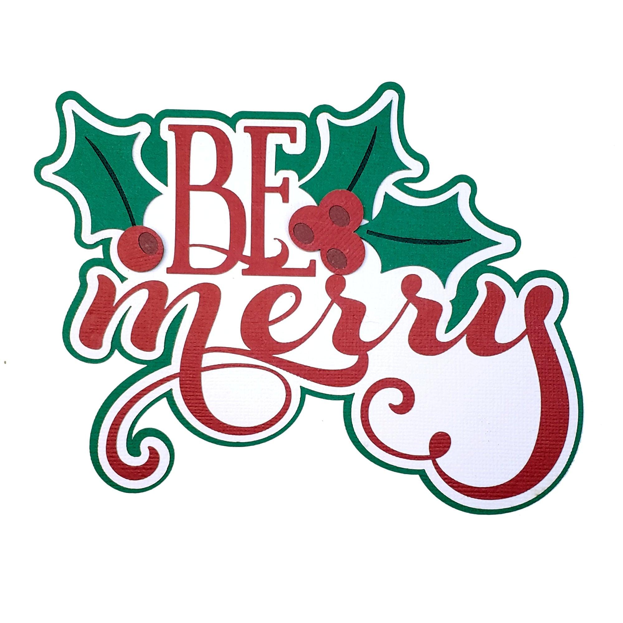 Merry Grinchmas Title 4 x 5 Fully-Assembled Laser Cut Scrapbook Embellishment by SSC Laser Designs