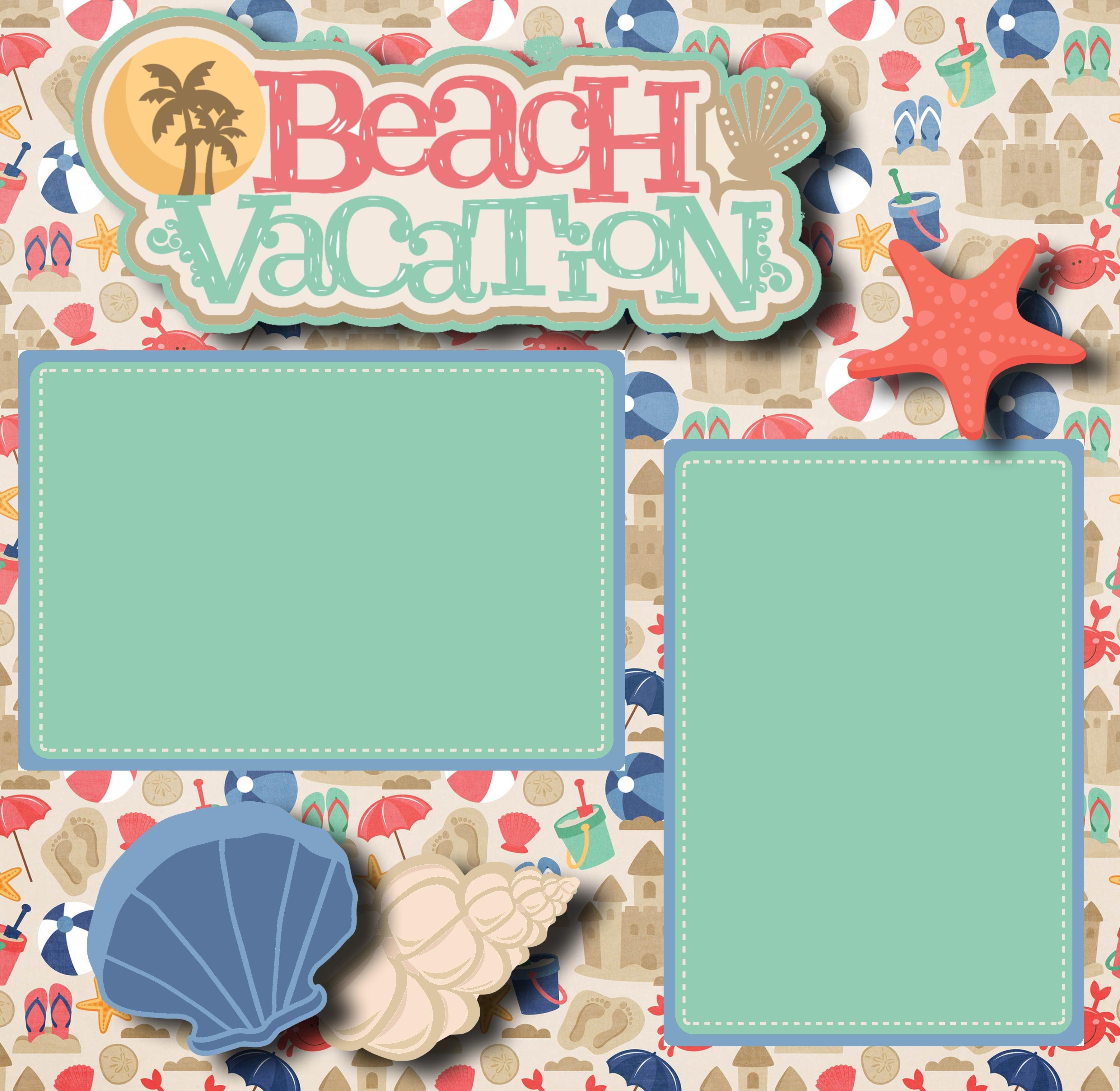 Beach Vacation (2) - 12 x 12 Premade, Printed Scrapbook Pages by SSC Designs - Scrapbook Supply Companies