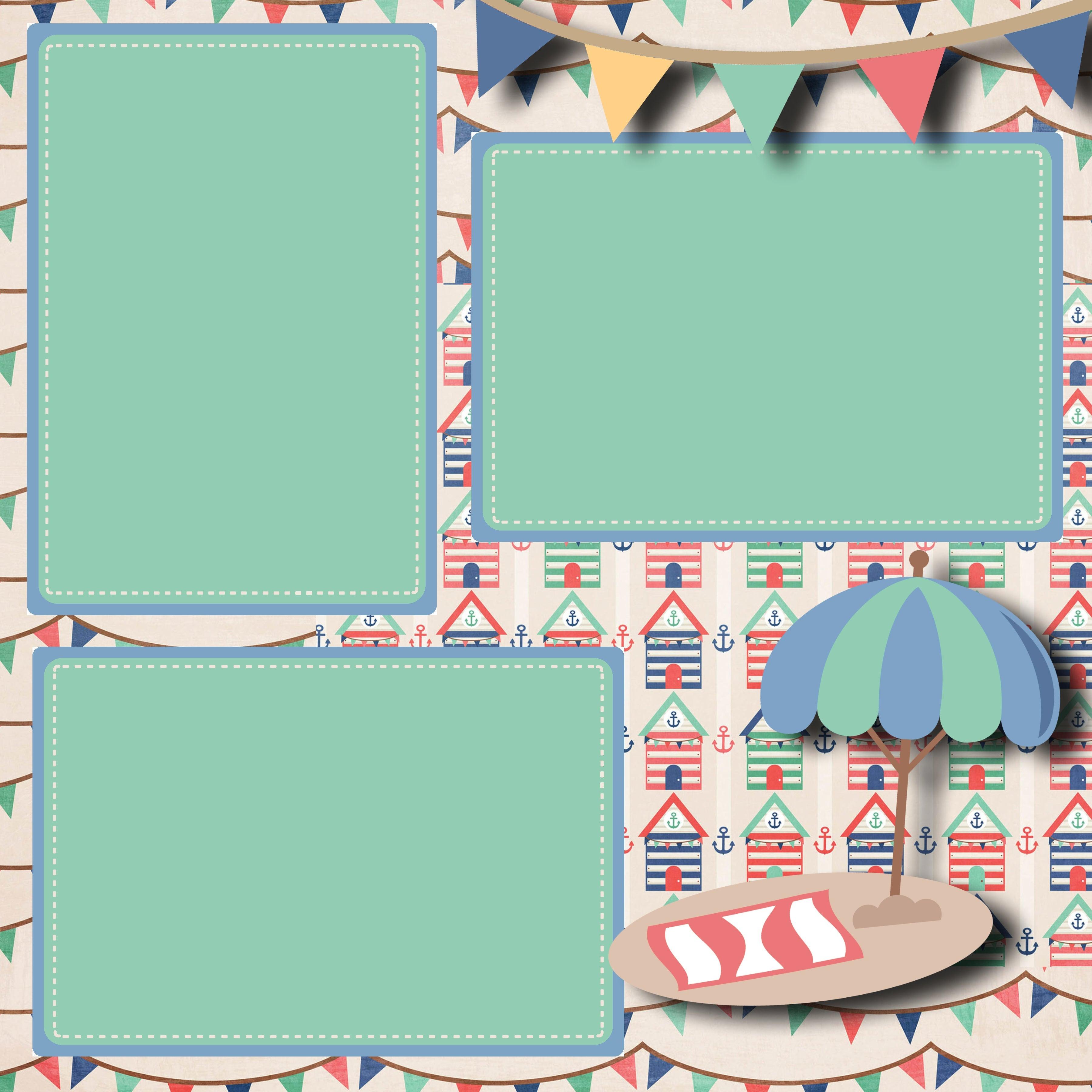 Beach Vacation (2) - 12 x 12 Premade, Printed Scrapbook Pages by SSC Designs - Scrapbook Supply Companies