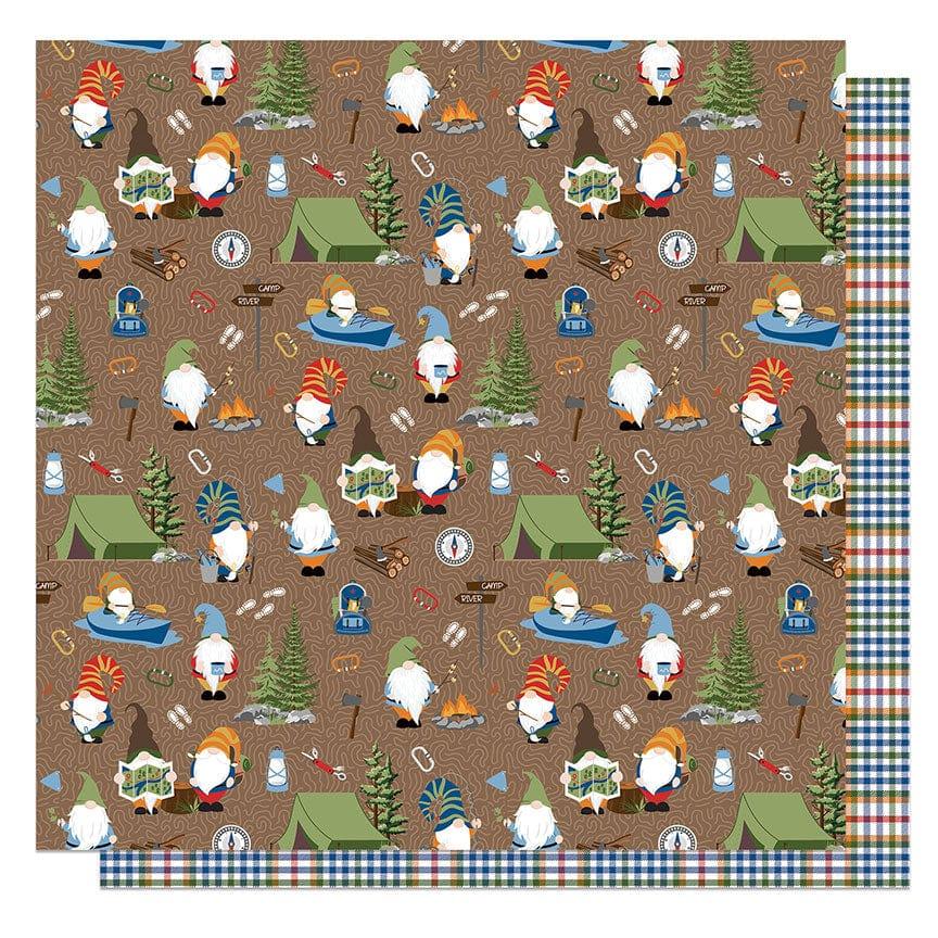 Tulla & Norbert Camping With My Gnomies Collection Happy Camper 12 x 12 Double-Sided Scrapbook Paper by Photo Play Paper - Scrapbook Supply Companies