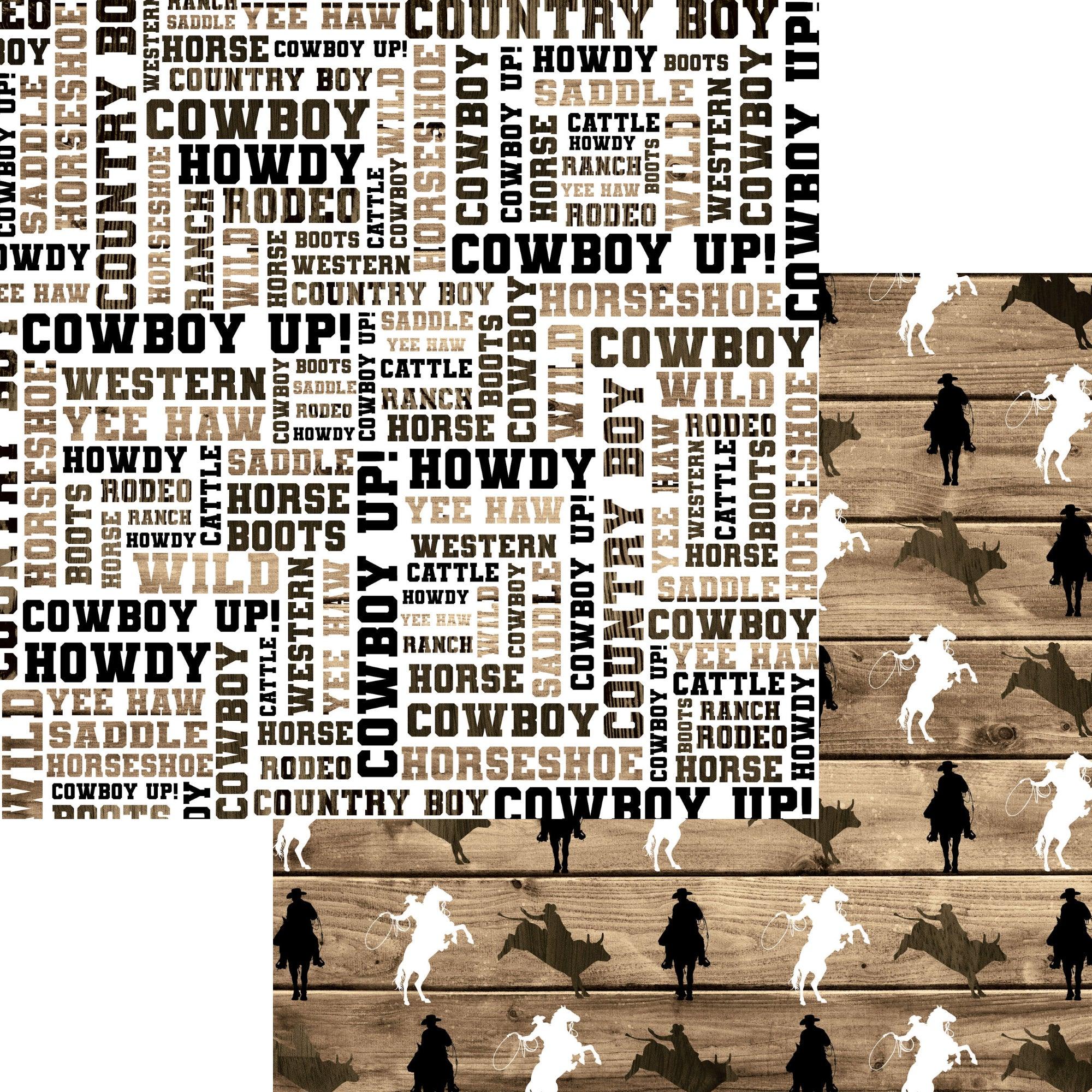 Cowboys Collection Cowboy Up 12 x 12 Double-Sided Scrapbook Paper by SSC Designs