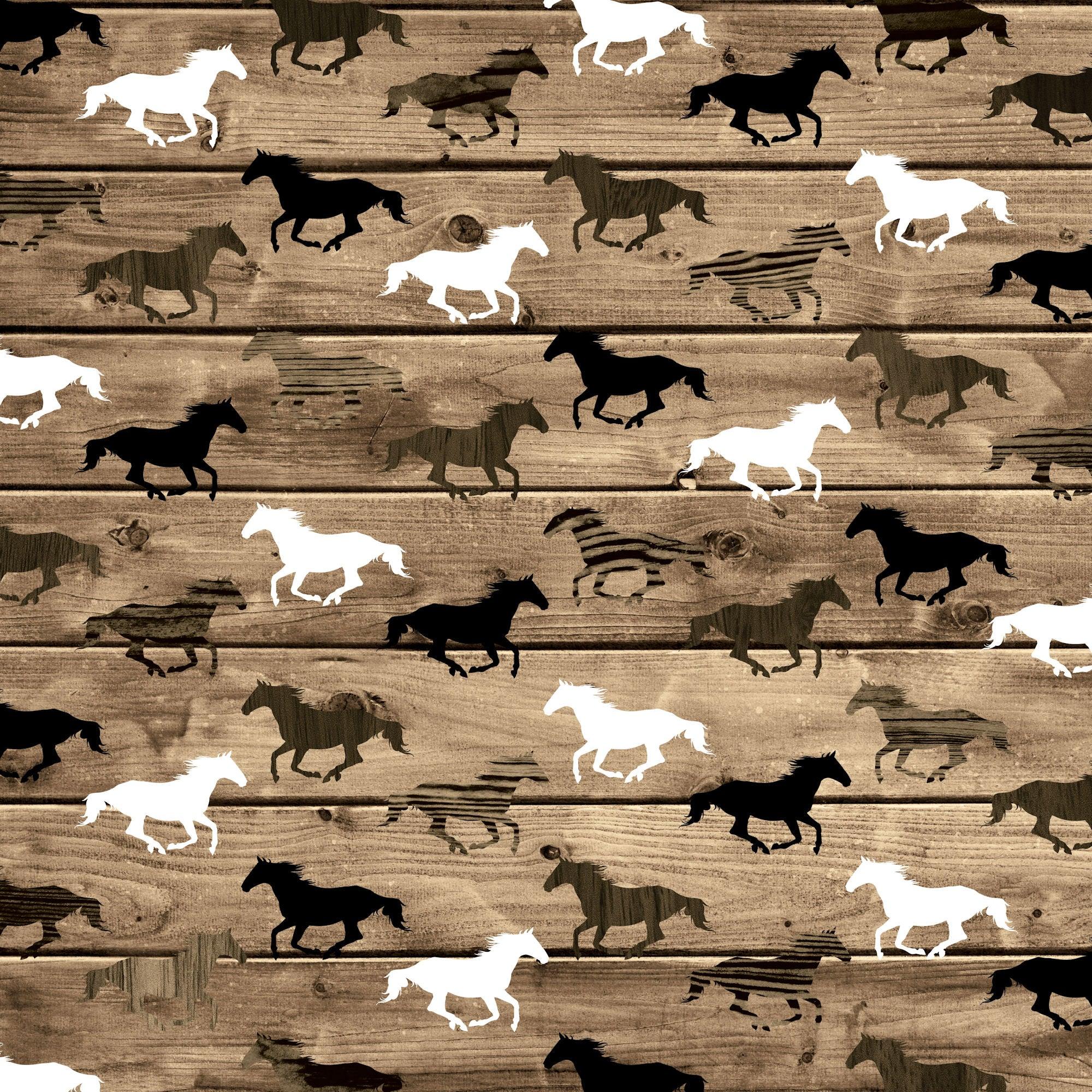 Cowboys Collection Wild Horses 12 x 12 Double-Sided Scrapbook Paper by SSC Designs