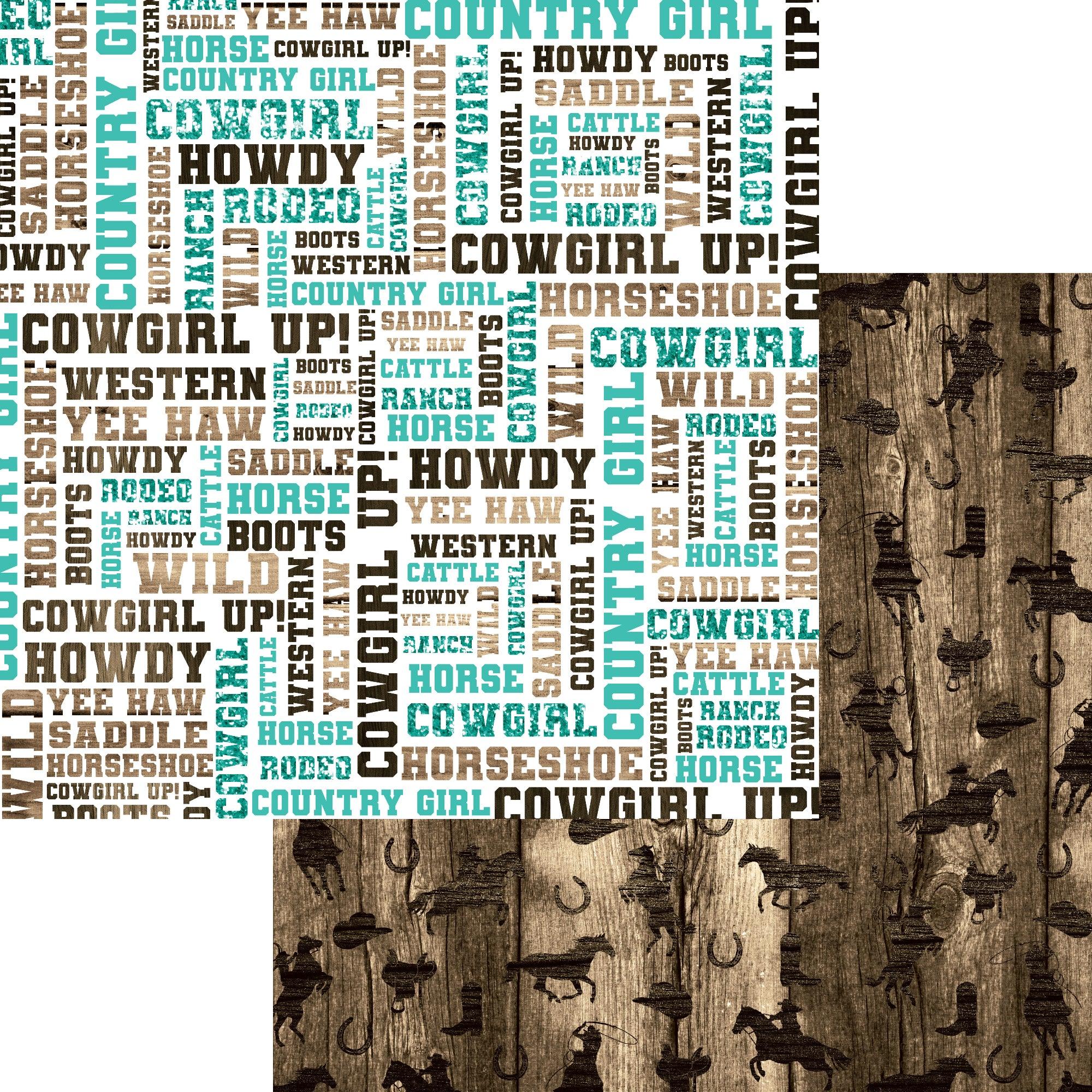 Cowgirls Collection Cowgirl Up 12 x 12 Double-Sided Scrapbook Paper by SSC Designs