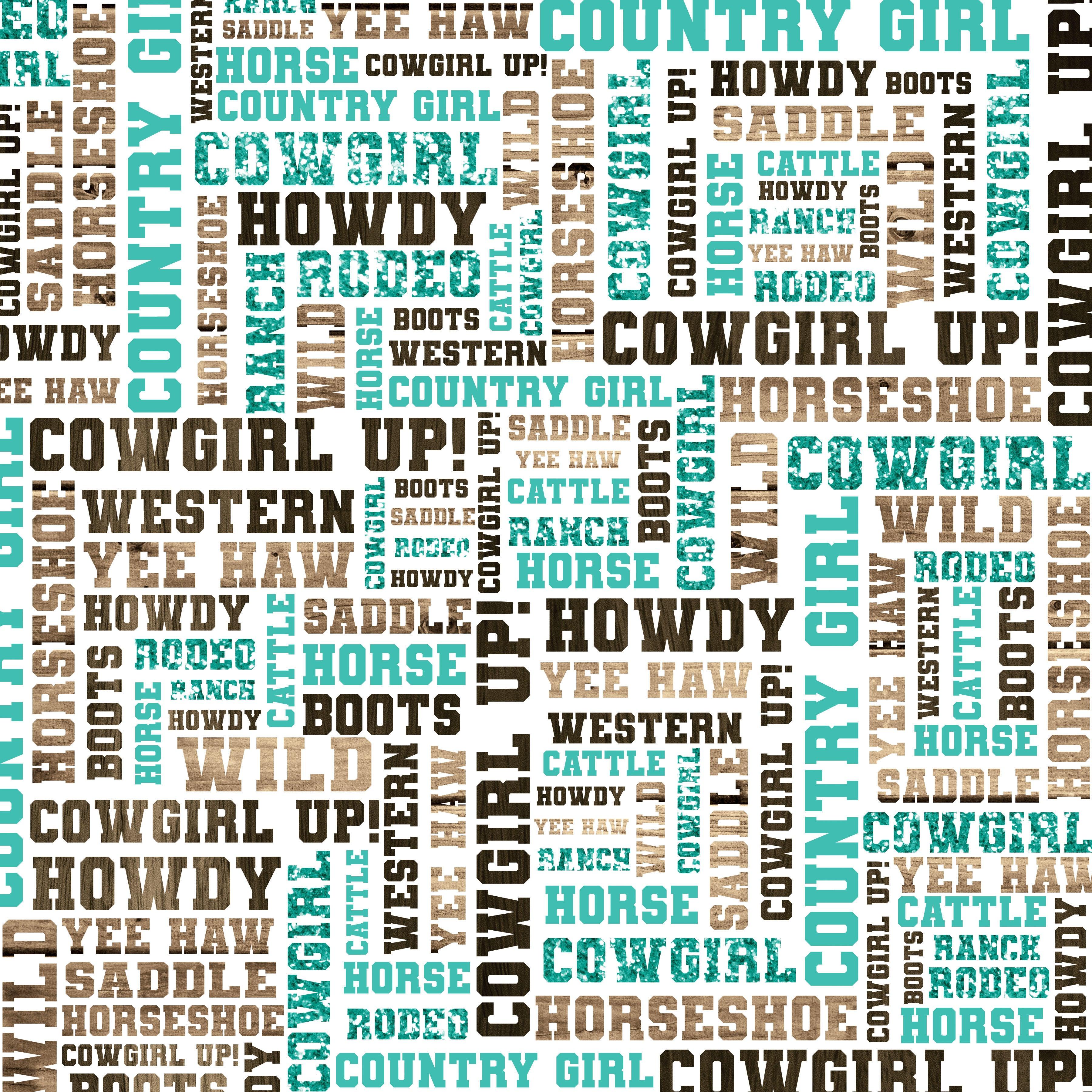 Cowgirls Collection Cowgirl Up 12 x 12 Double-Sided Scrapbook Paper by SSC Designs