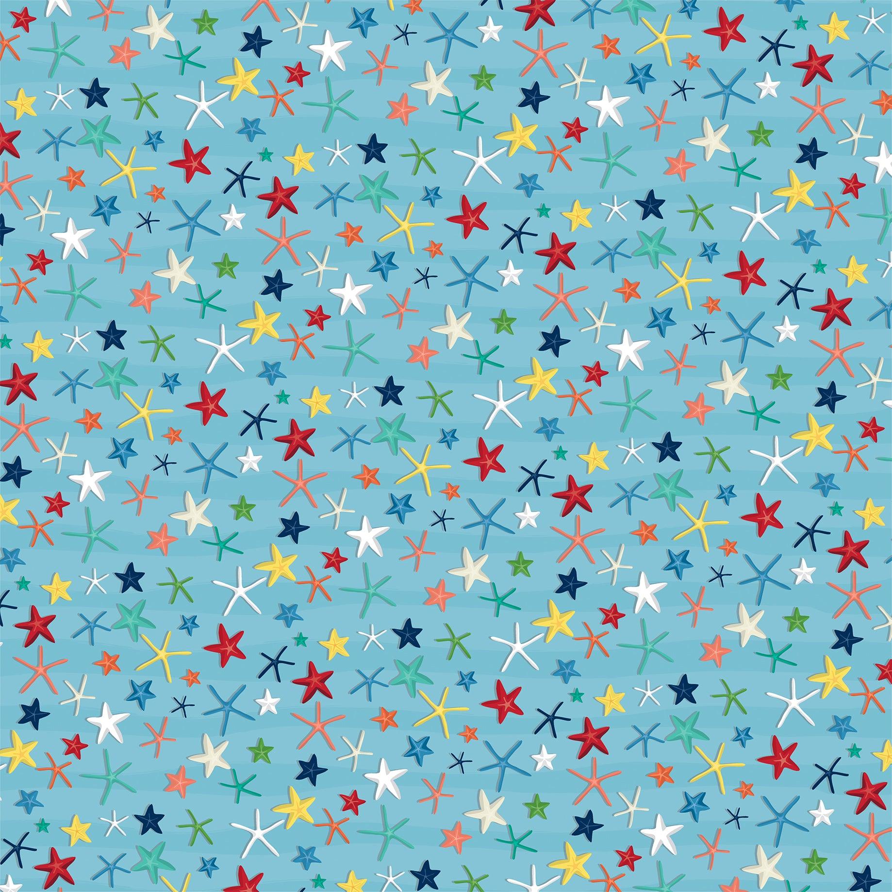 Beach Party Collection Sea Starfish 12 x 12 Double-Sided Scrapbook Paper by Carta Bella - Scrapbook Supply Companies