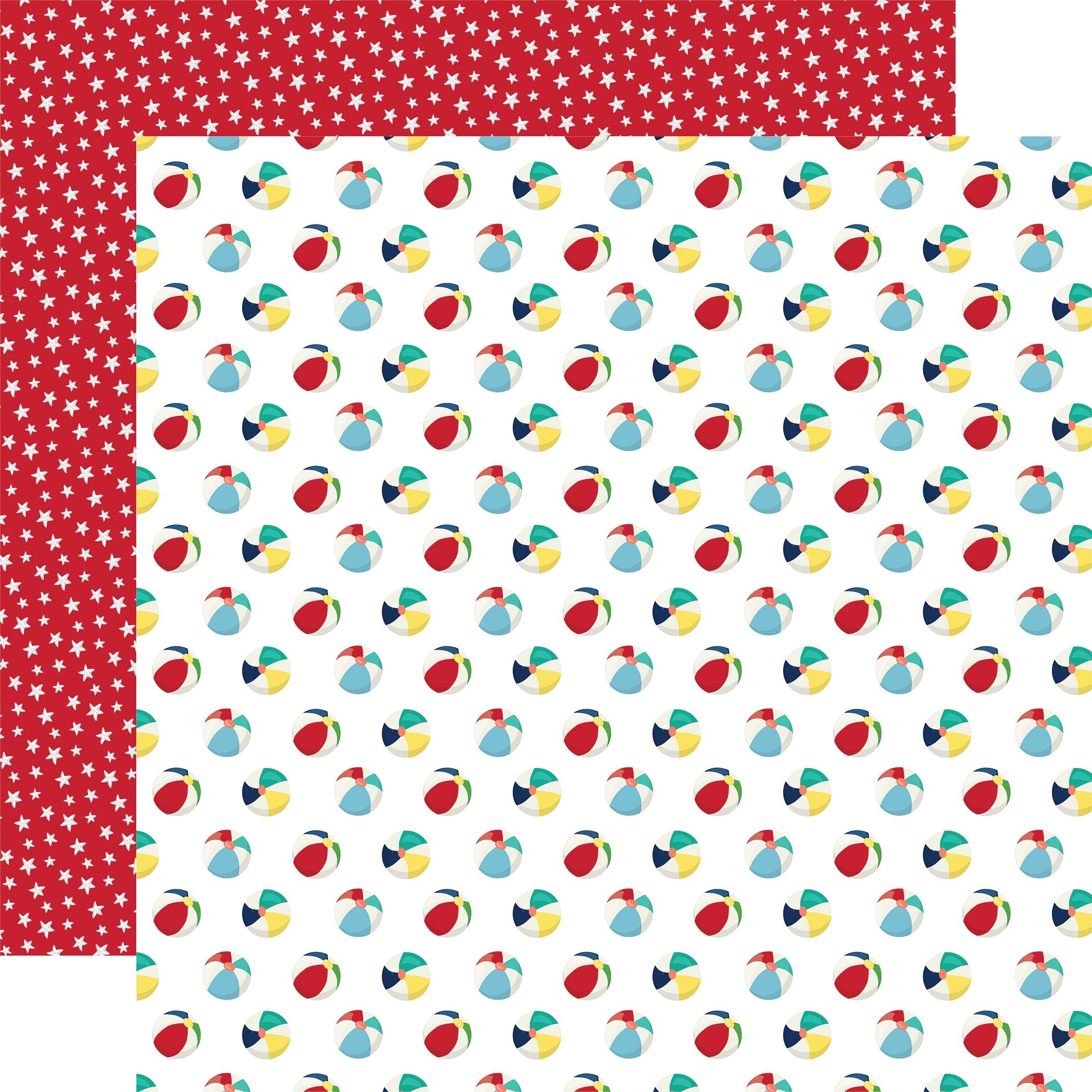 Beach Party Collection Beach Ball Bash 12 x 12 Double-Sided Scrapbook Paper by Carta Bella - Scrapbook Supply Companies