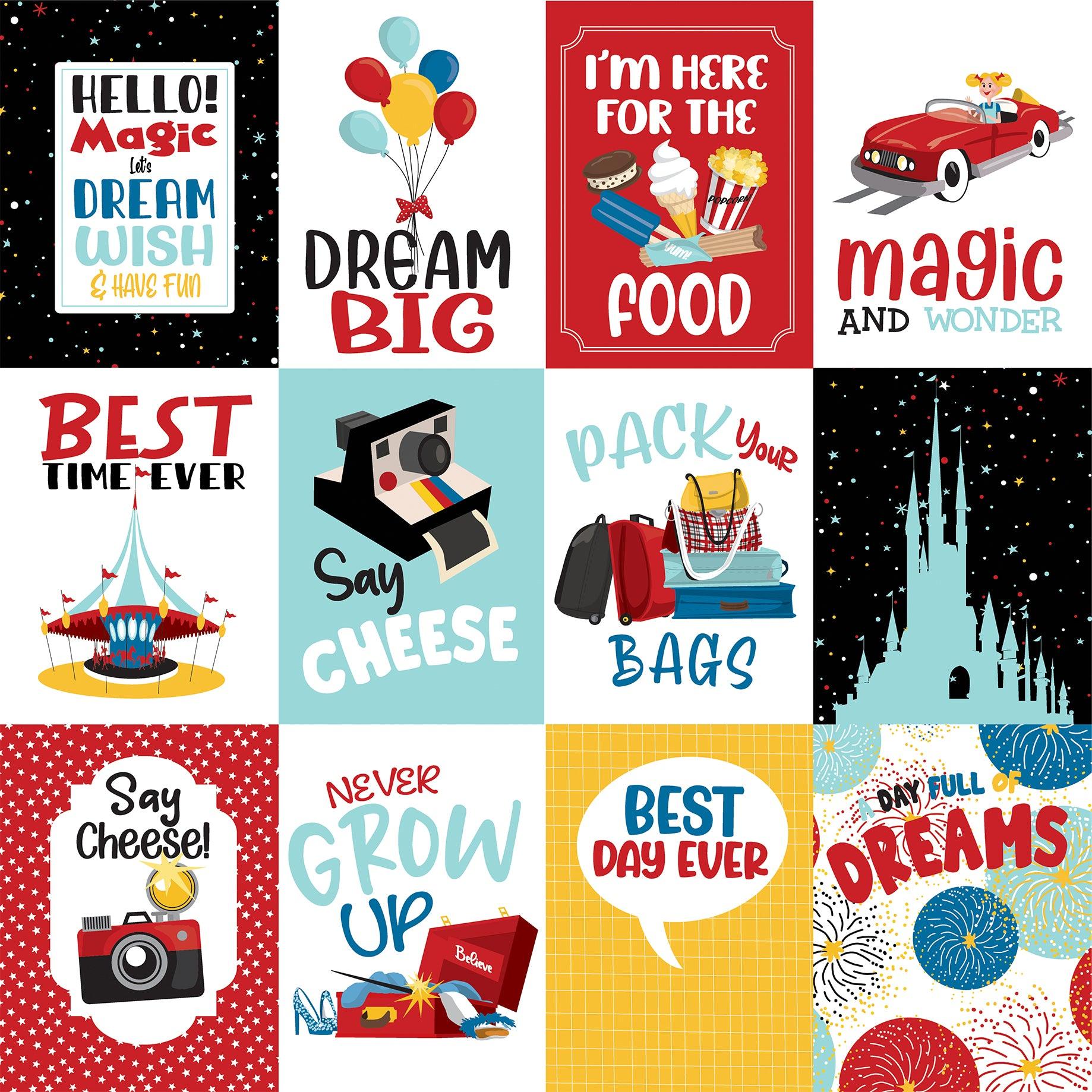 Believe In Magic Collection 3 x 4 Journaling Cards 12 x 12 Double-Sided Scrapbook Paper by Carta Bella - Scrapbook Supply Companies