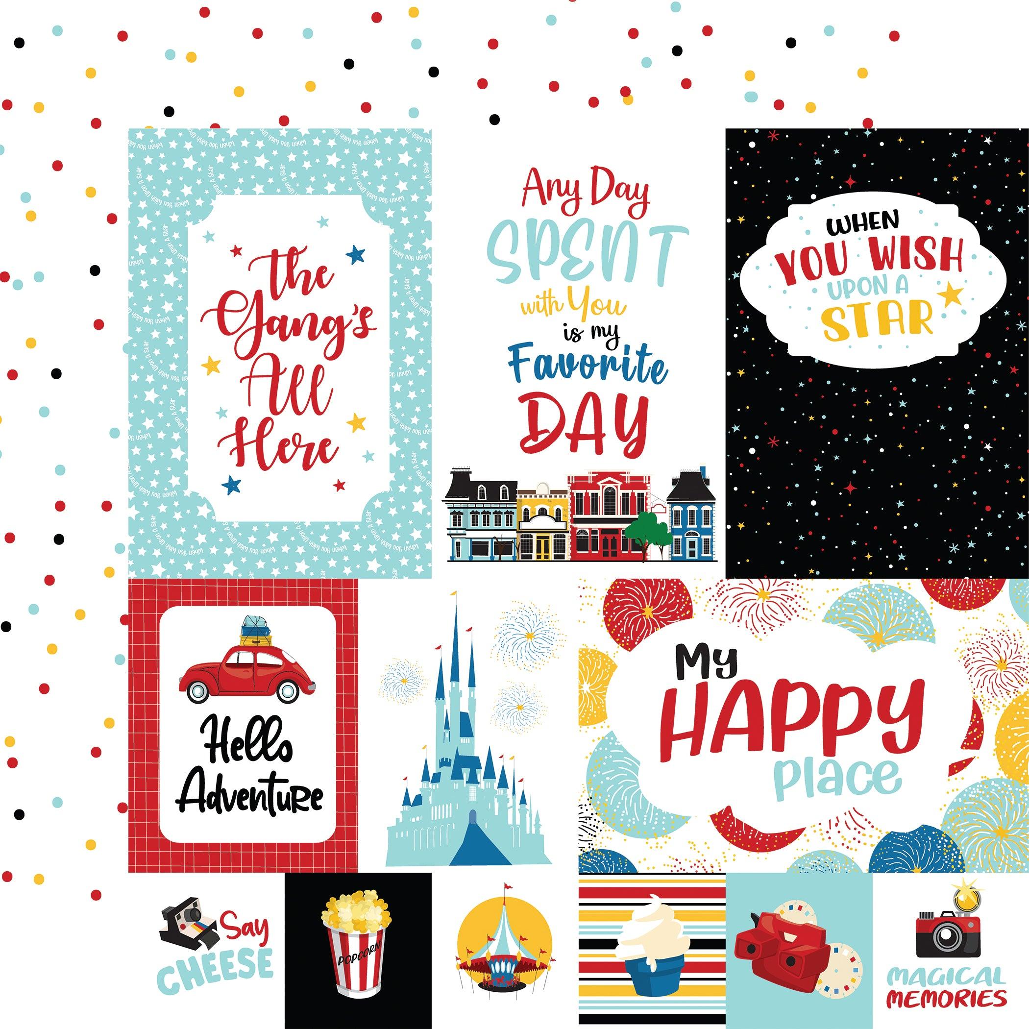 Believe In Magic Collection Multi Journaling Cards 12 x 12 Double-Sided Scrapbook Paper by Carta Bella