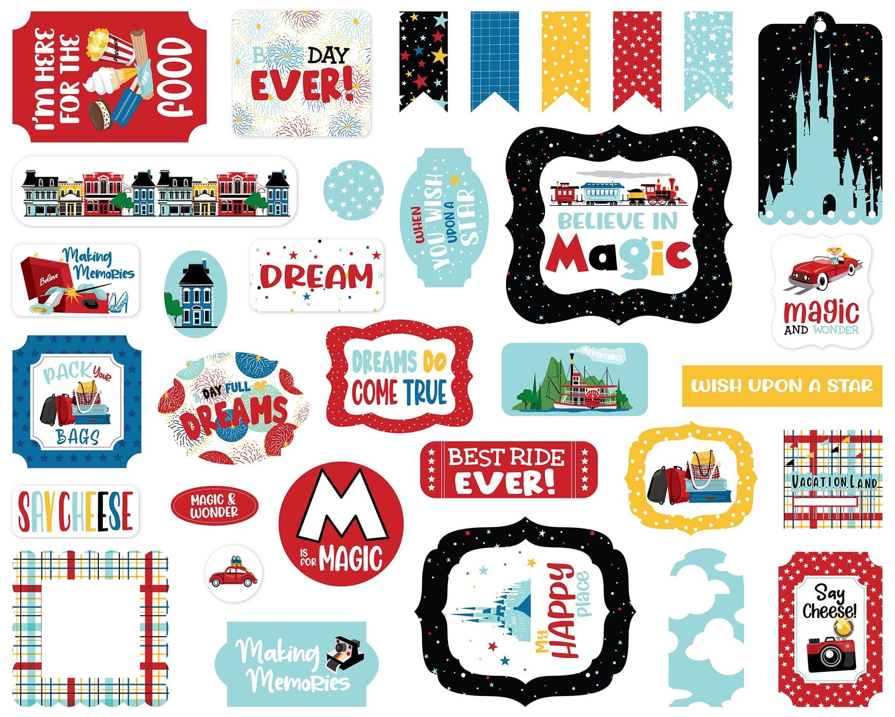Believe In Magic Collection 5 x 5 Scrapbook Ephemera Die Cuts by Carta Bella - Scrapbook Supply Companies