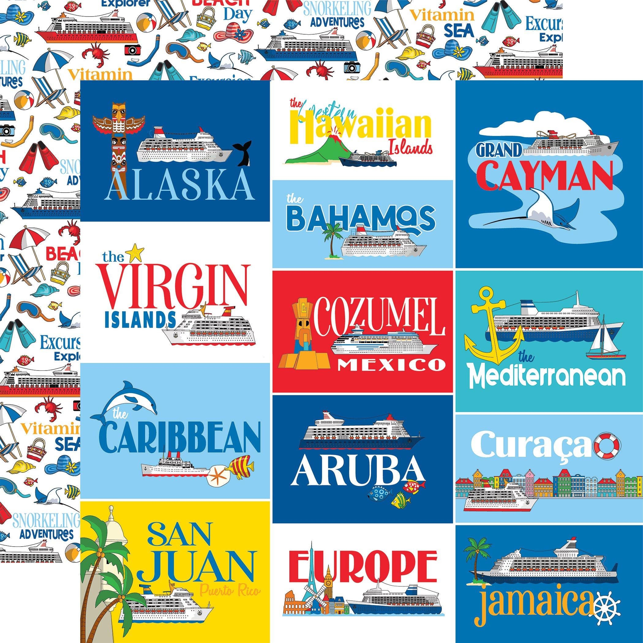 Bon Voyage Collection Multi Journaling Cards 12 x 12 Double-Sided Scrapbook Paper by Carta Bella - Scrapbook Supply Companies