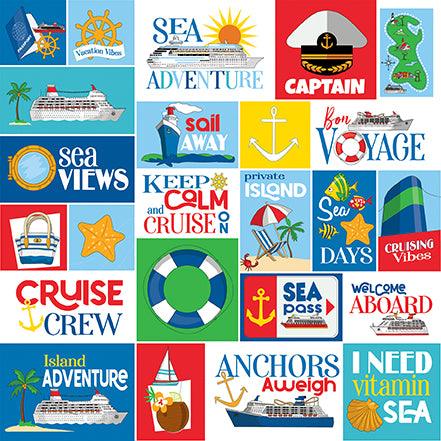 Bon Voyage Collection Journaling Cards 12 x 12 Double-Sided Scrapbook Paper by Carta Bella - Scrapbook Supply Companies