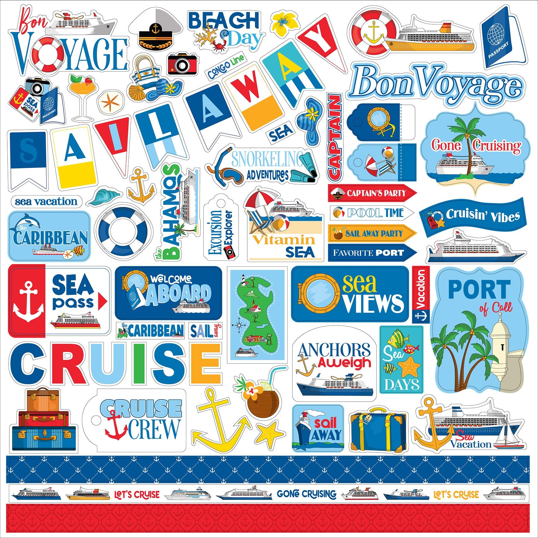 Bon Voyage Collection 12 x 12 Scrapbook Paper & Sticker Pack by Carta Bella - Scrapbook Supply Companies