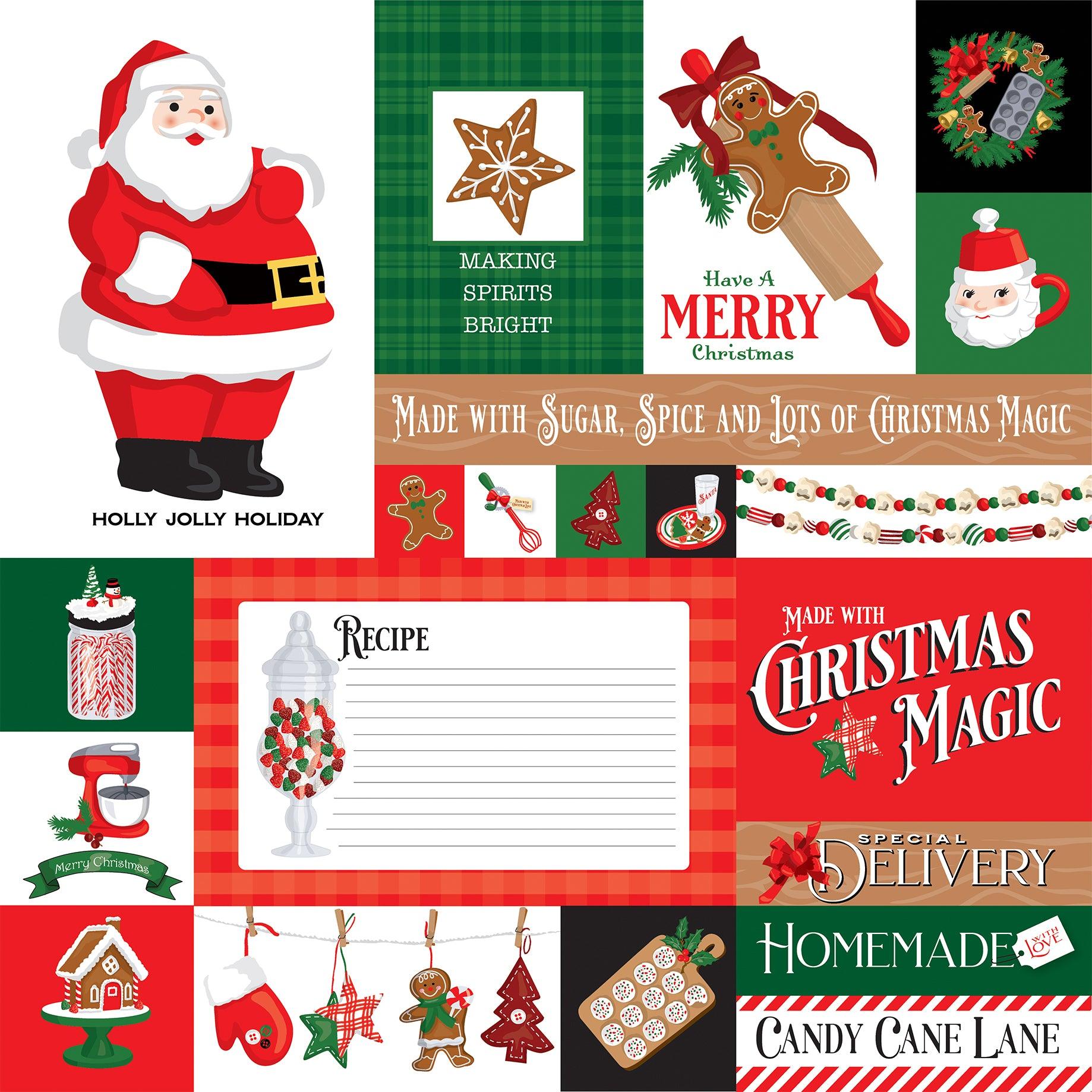 Christmas Cheer Collection Multi Journaling Cards 12 x 12 Double-Sided Scrapbook Paper by Carta Bella - Scrapbook Supply Companies