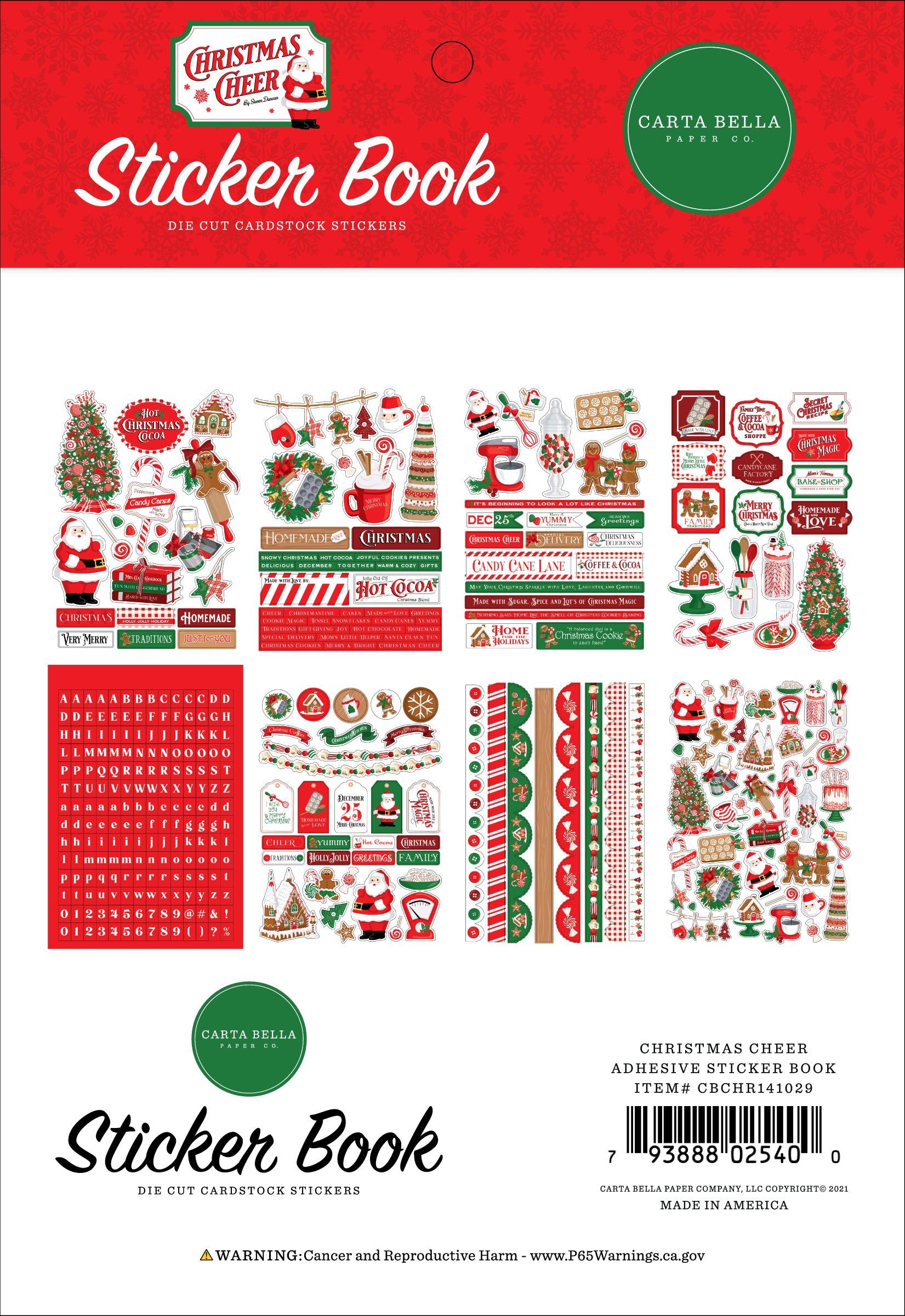 Christmas Cheer Collection Sticker Book by Carta Bella Paper-16 pages - Scrapbook Supply Companies