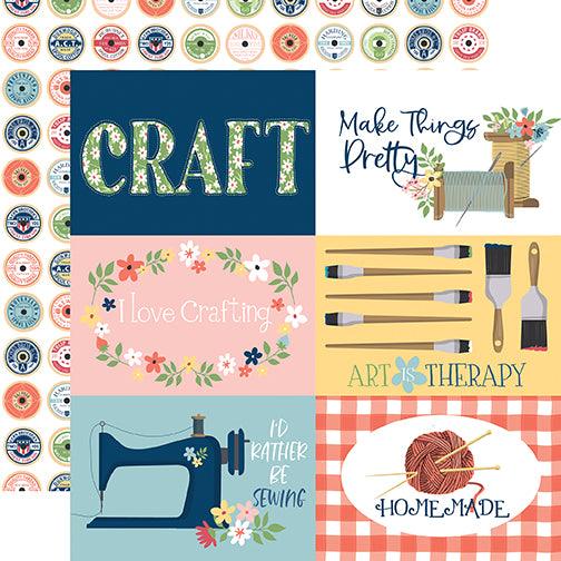 Craft & Create Collection 6 x 4 Journaling Cards 12 x 12 Double-Sided Scrapbook Paper by Carta Bella - Scrapbook Supply Companies