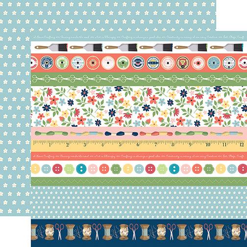 Craft & Create Collection Border Strips 12 x 12 Double-Sided Scrapbook Paper by Carta Bella - Scrapbook Supply Companies