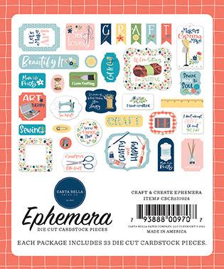 Craft & Create Collection 5 x 5 Scrapbook Ephemera Die Cuts by Carta Bella - Scrapbook Supply Companies