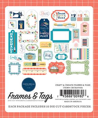 Craft & Create Collection 5 x 5 Scrapbook Tags & Frames Die Cuts by Carta Bella - Scrapbook Supply Companies