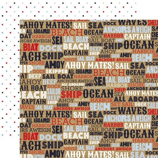 Deep Blue Sea Collection Ahoy Mates 12 x 12 Double-Sided Scrapbook Paper by Carta Bella