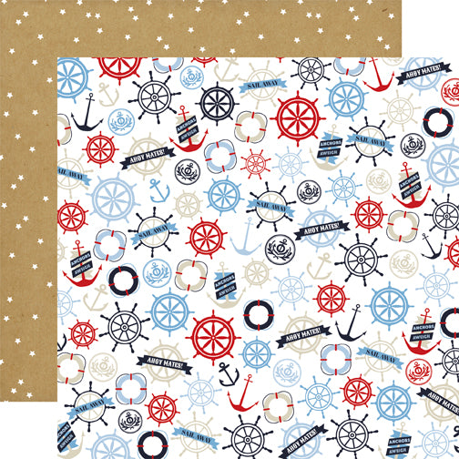 Deep Blue Sea Collection Bon Voyage 12 x 12 Double-Sided Scrapbook Paper by Carta Bella