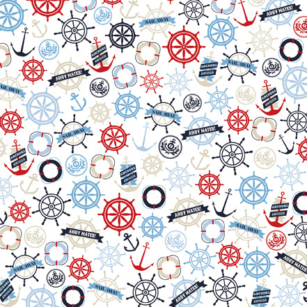 Deep Blue Sea Collection Bon Voyage 12 x 12 Double-Sided Scrapbook Paper by Carta Bella