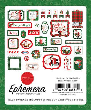 Dear Santa Collection 5 x 5 Ephemera Die Cut Scrapbook Embellishments by Carta Bella - Scrapbook Supply Companies
