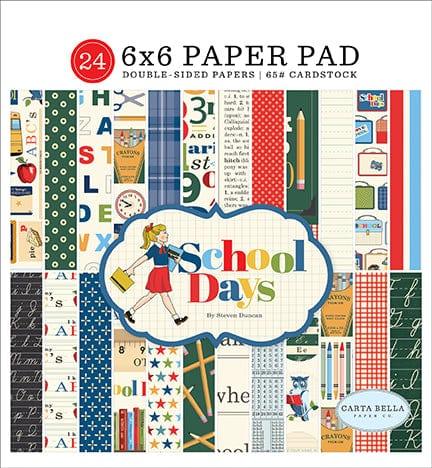 School Days Collection 6 x 6 Paper Pad by Carta Bella - 24 Double-Sided Papers - Scrapbook Supply Companies