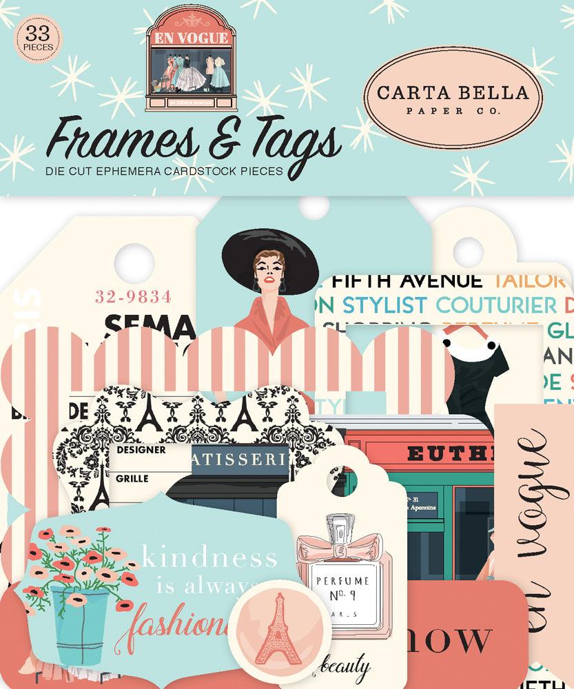 En Vogue Collection 5 x 5 Scrapbook Tags & Frames Die Cuts by Carta Bella - Scrapbook Supply Companies
