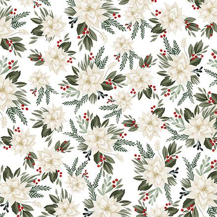 Farmhouse Christmas Collection Poinsettia Floral 12 x 12 Double-Sided Scrapbook Paper by Carta Bella - Scrapbook Supply Companies