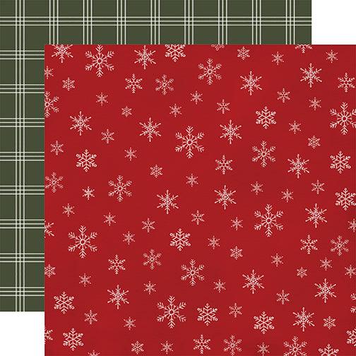 Farmhouse Christmas Collection Snowflakes 12 x 12 Double-Sided Scrapbook Paper by Carta Bella - Scrapbook Supply Companies